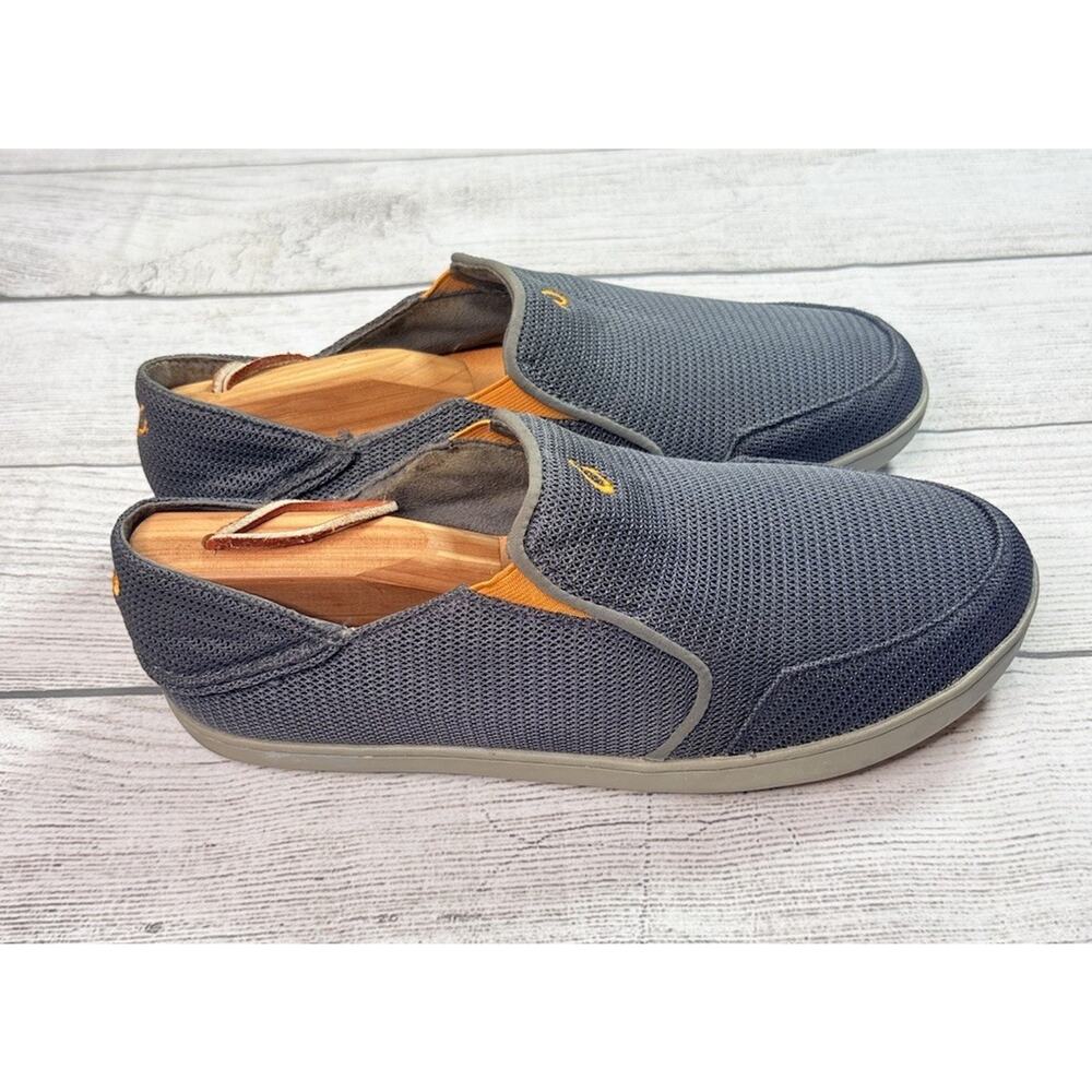 Olukai Mens Nohea Mesh Low Top Round Toe Gray Slip On Shoes Size 8 - Picture 4 of 10